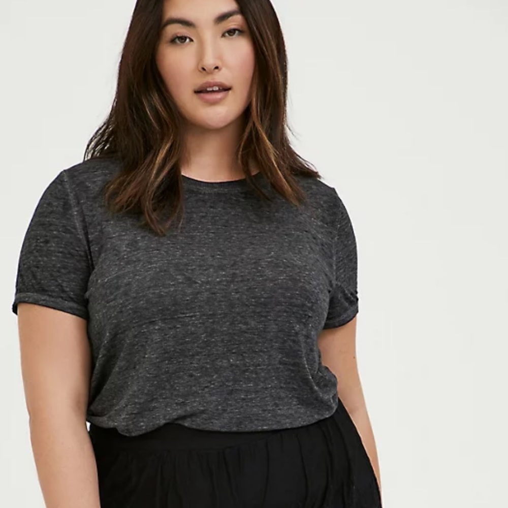 CLASSIC FIT CREW TEE - VINTAGE BURNOUT BLACK